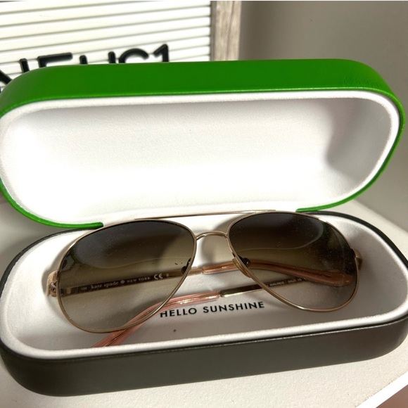 Kate Spade Gold Aviator Sunglasses